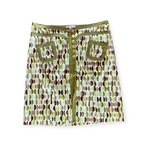 Parameter mod retro style skirt Size 8 medium green pattern